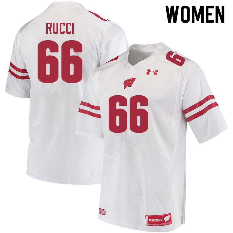 Wisconsin Badgers Women's #66 Nolan Rucci NCAA Under Armour Authentic White College Stitched Football Jersey IU40Q67GU